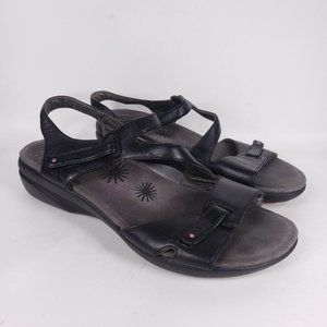 DANSKO IRENE BLACK LEATHER SANDALS